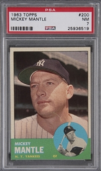 1963 Topps #200 Mickey Mantle – PSA NM 7